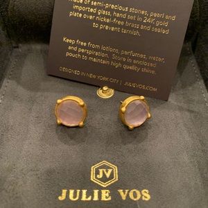 Julie Vos Honey Stud Earrings Iridescent Rose Gold